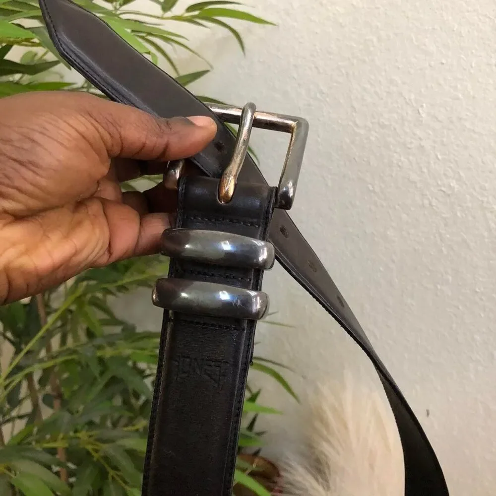 Honest by Brighton 62803 Men's Dark Brown Leather Work Belt Sz 30 Silver Buckle